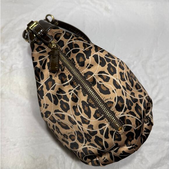 Coach Madison Ocelot OP Art Marielle Patent Leather Trim Bucket Drawstring Bag - Picture 3 of 9